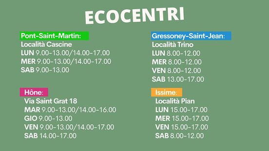 Ecocentri TeknoService in Valle D'Aosta (AO)